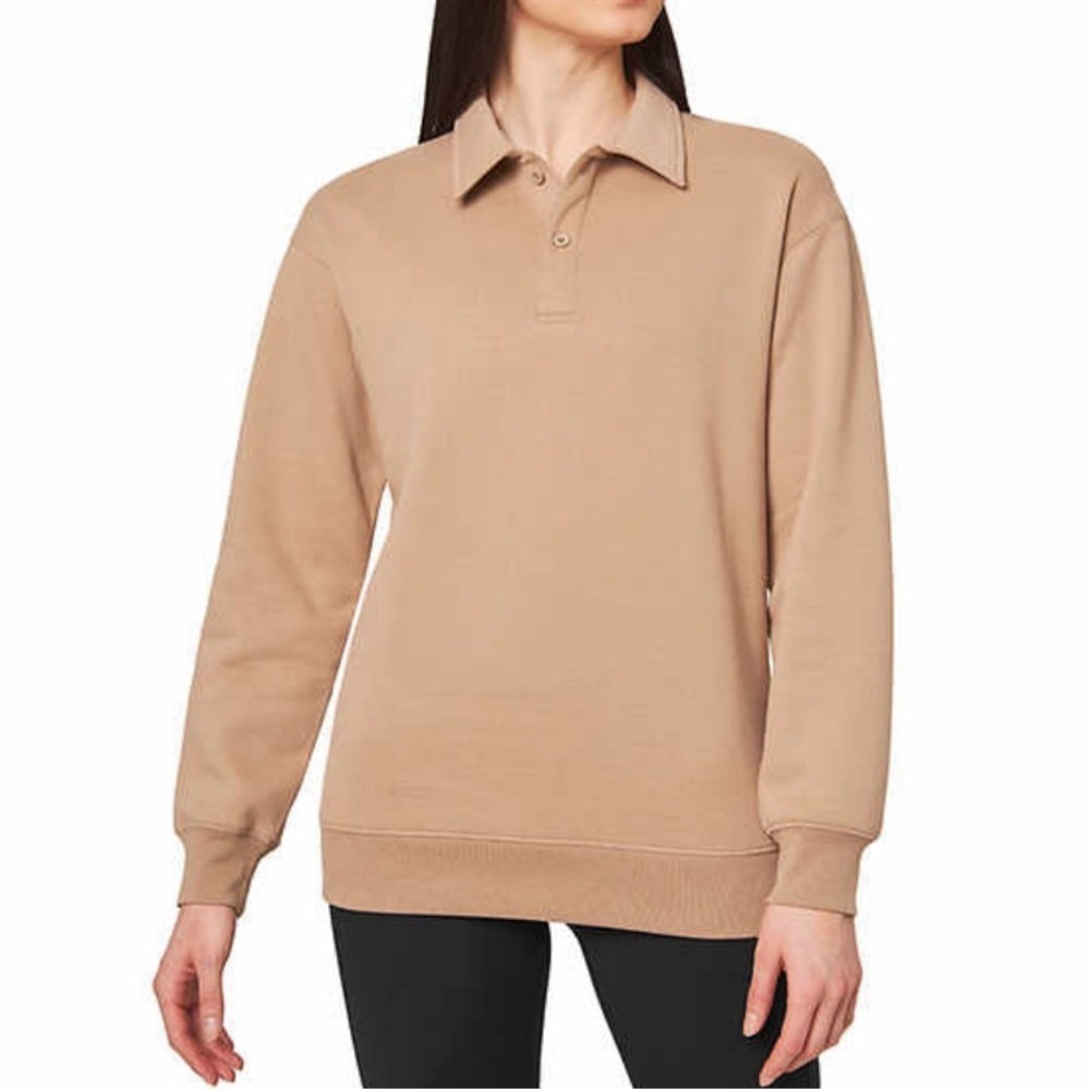 Mondetta Ladies' Collared Fleece Pullover Top - Small- NWT